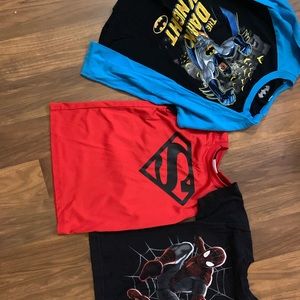 Lot of boys superhero shirts